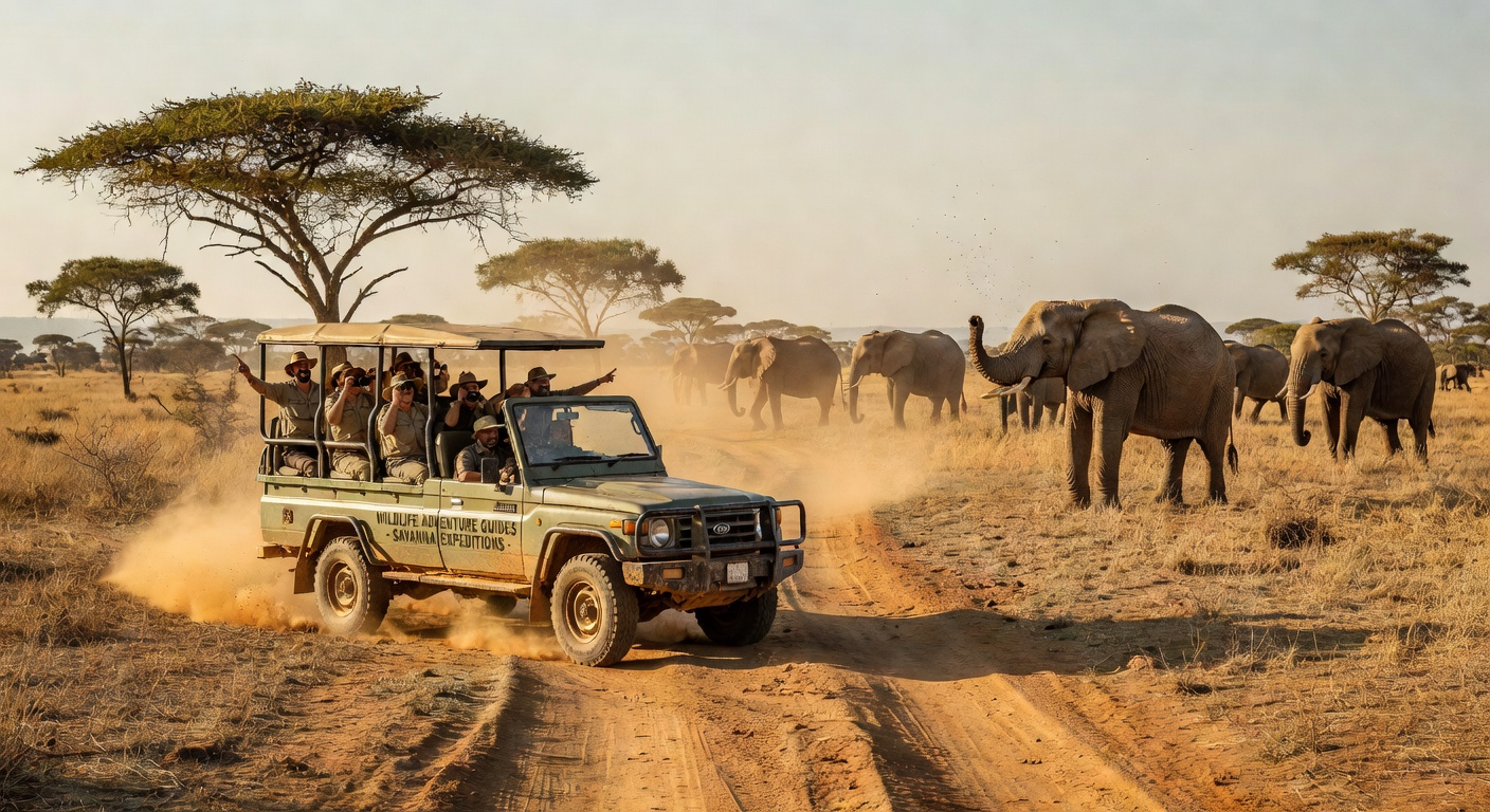 Wildlife safari across the African savanna