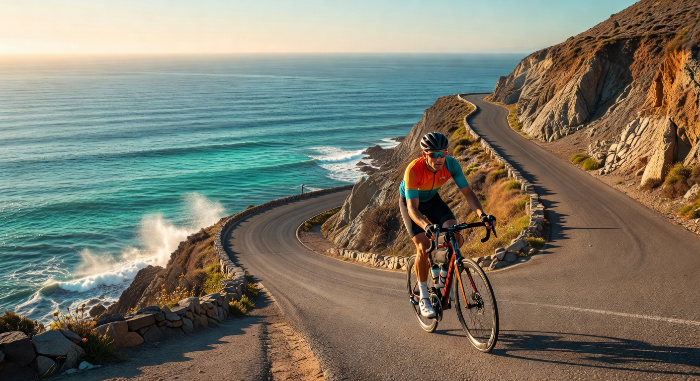 Coastal cycling adventure route