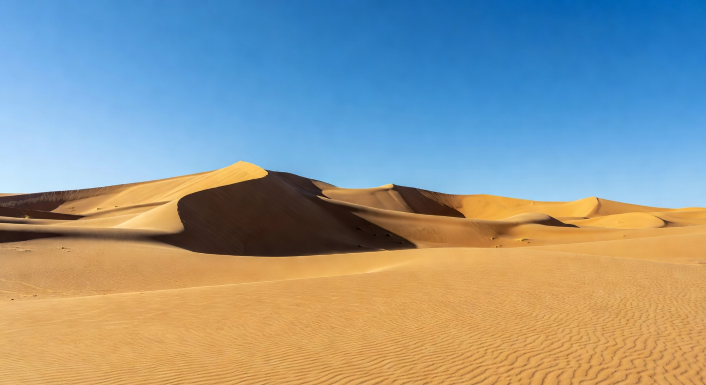 Golden Sahara sand dunes at sunset