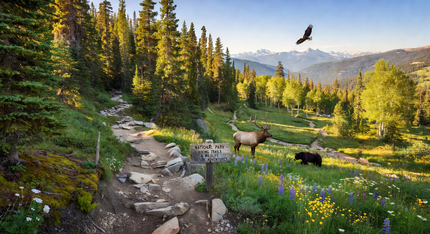 Epic mountain hiking trail through national park
